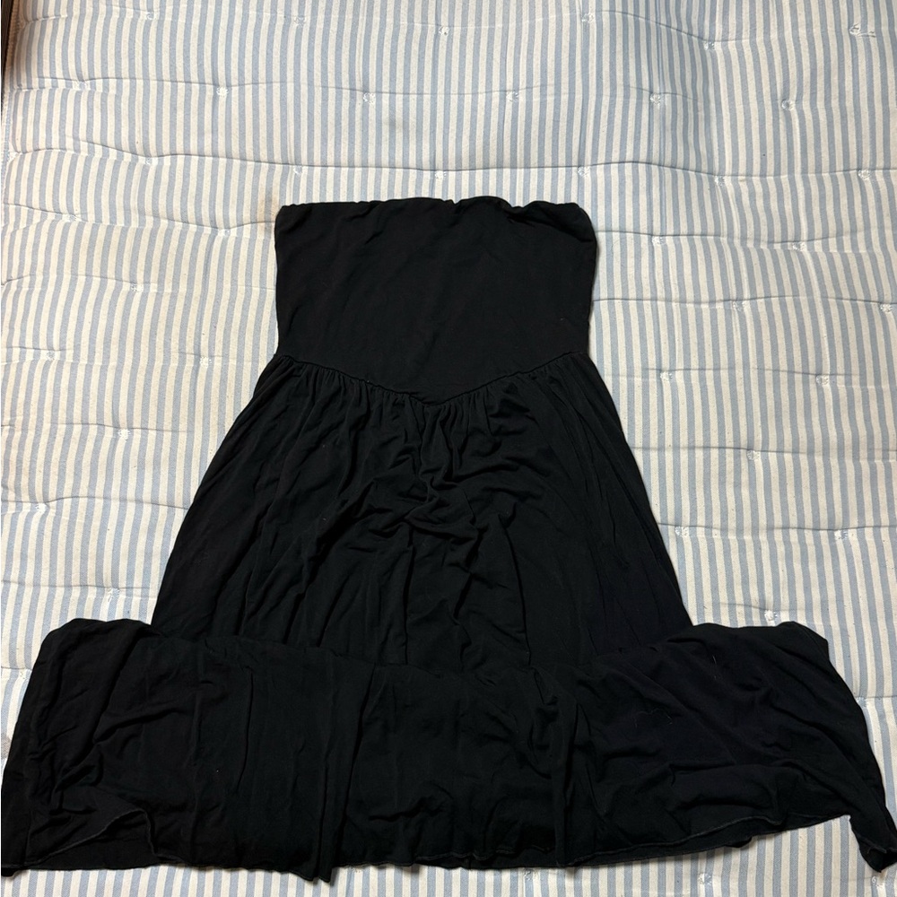 See You Monday black tube top midi dress